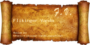 Flikinger Vanda névjegykártya